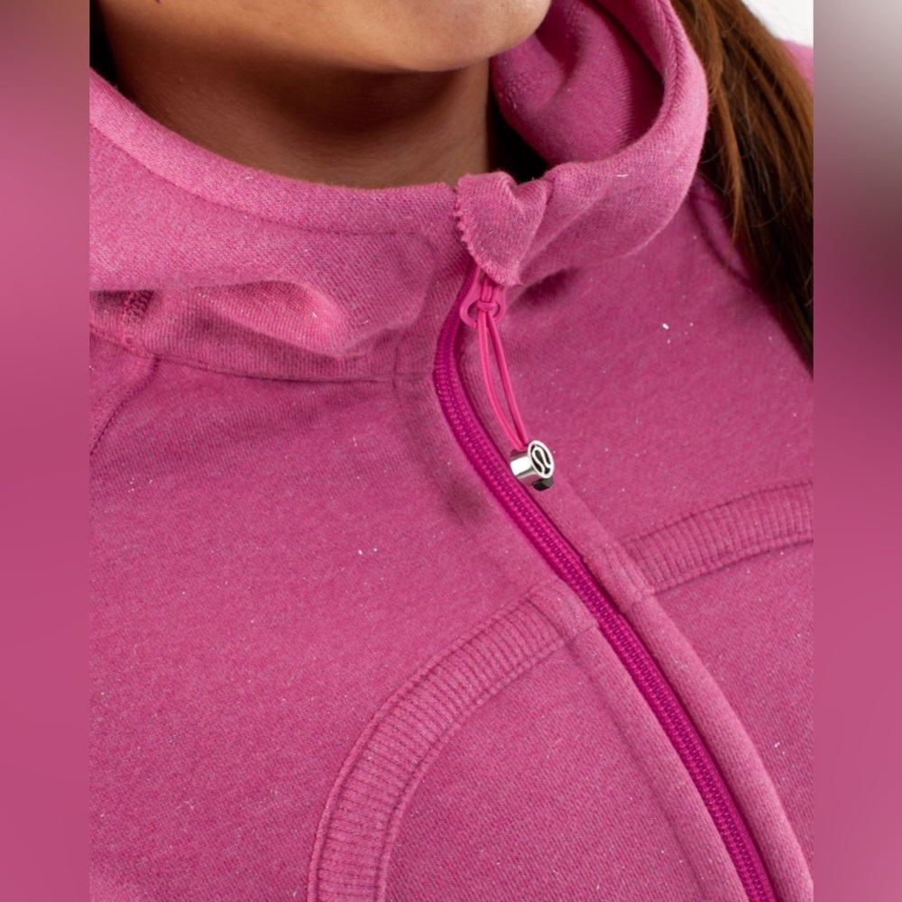 Vintage Lululemon Scuba Hoodie Sparkle Heathered Paris Pink Size 10 Rare 2011 - Picture 3 of 9